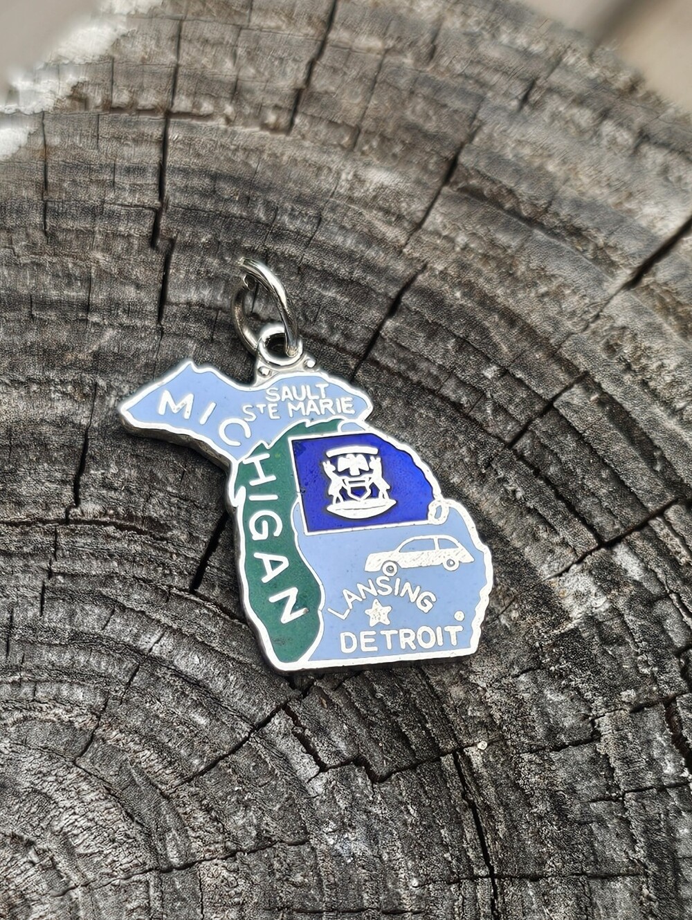 Michigan Enameled State Charm Vintage